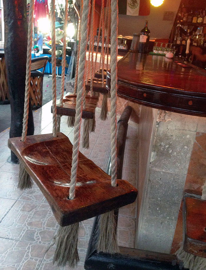 This Bar In Mexico Has Swings Instead Of Chairs
