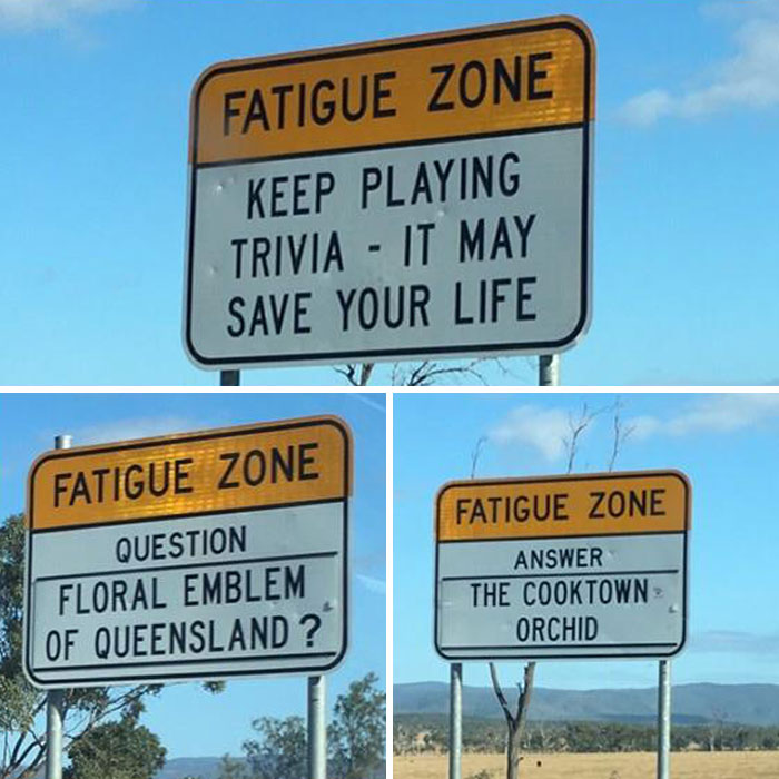 Some Roads In Australia Are So Long And Boring That They Have Trivia Signs To Keep Drivers Alert