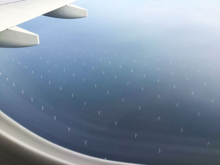 My Flight Flew Over A Wind Farm, The Northwest Coast Of England