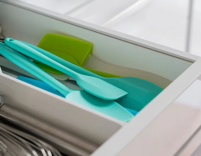 Photo of silicone spatula in the drawer