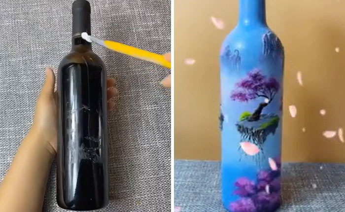 Painting On A Wine Bottle