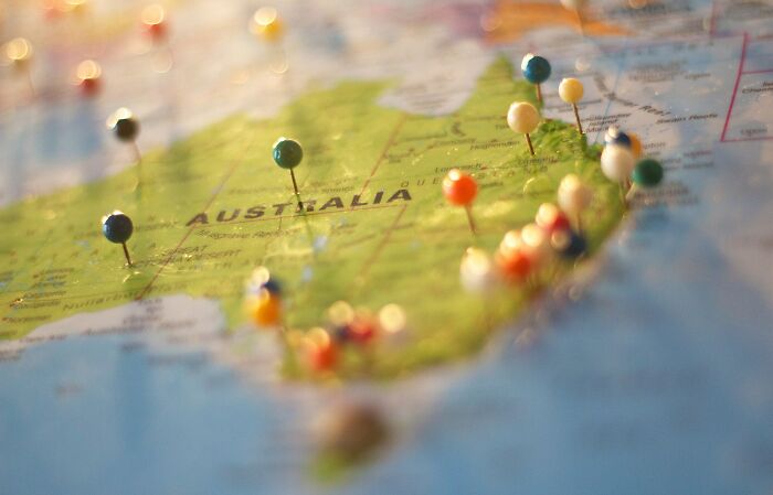 Australia map in globe