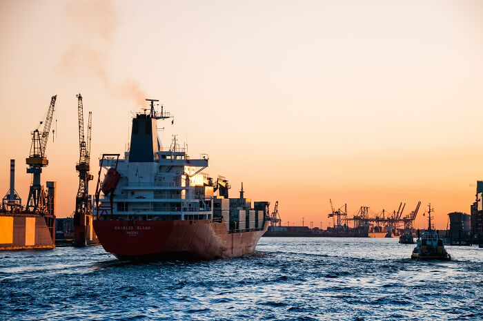 Container ship in the pier 