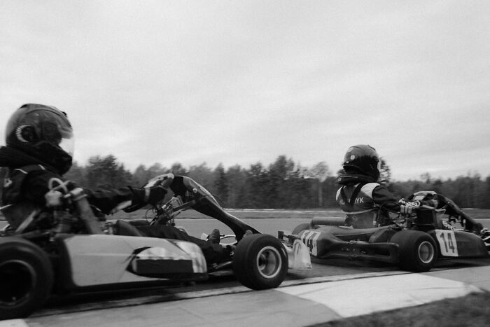 Persons driving kartings