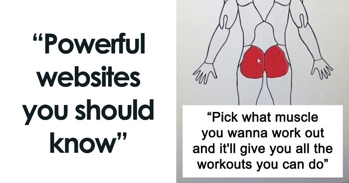 Illustration highlighting powerful websites for workouts targeting specific muscles with recommended exercises based on choice.