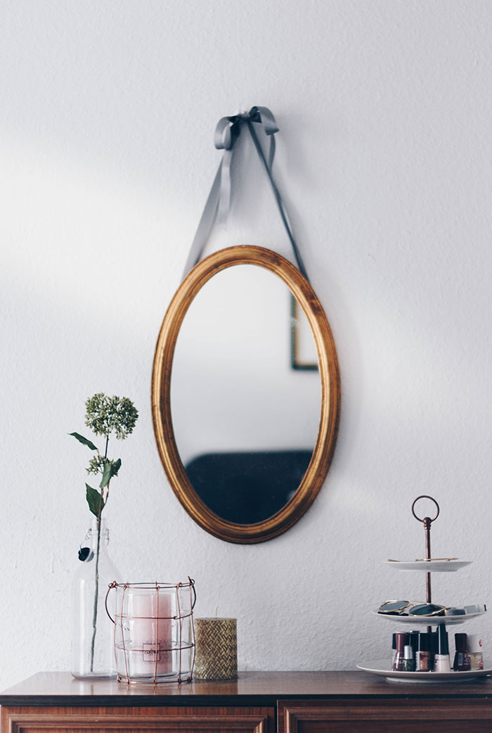 Mirror hanging on the wall