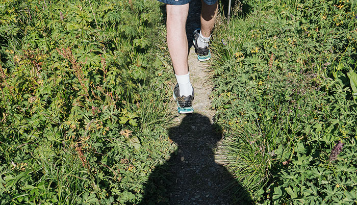 Man walking in the woods