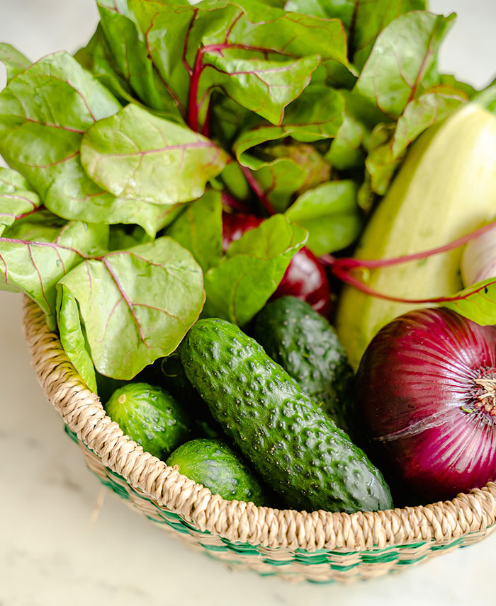 Basket of fresh vegetables