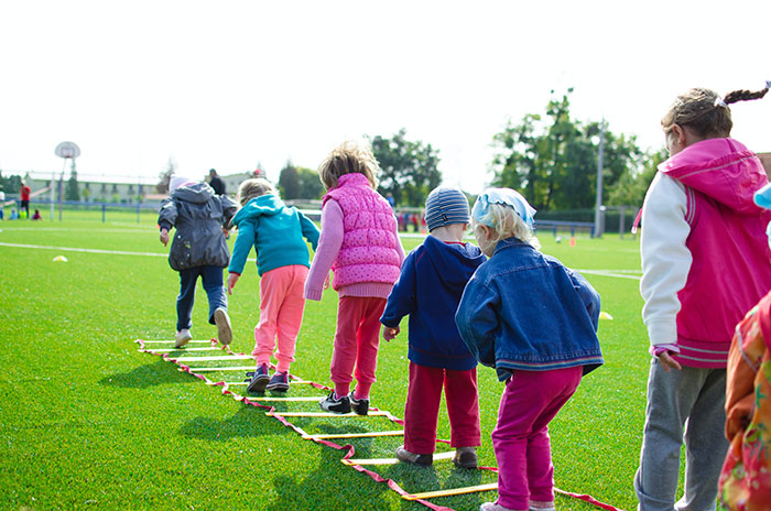 Group of children's playing in the schoolyard