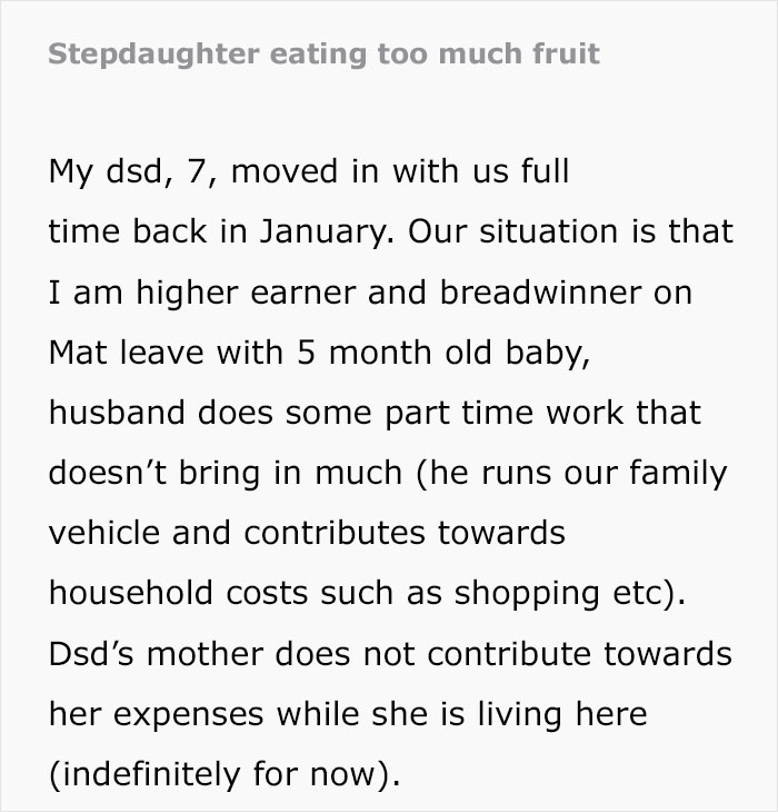 Mom Calls Stepdaughter 'Greedy' For Eating Too Much Fruit, And The Internet Has Thoughts Mom Calls Stepdaughter 'Greedy' For Eating Too Much Fruit, And The Internet Has Thoughts