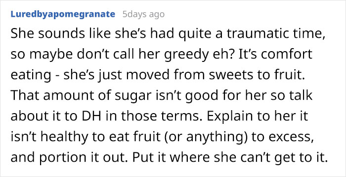Mom Calls Stepdaughter 'Greedy' For Eating Too Much Fruit, And The Internet Has Thoughts Mom Calls Stepdaughter 'Greedy' For Eating Too Much Fruit, And The Internet Has Thoughts