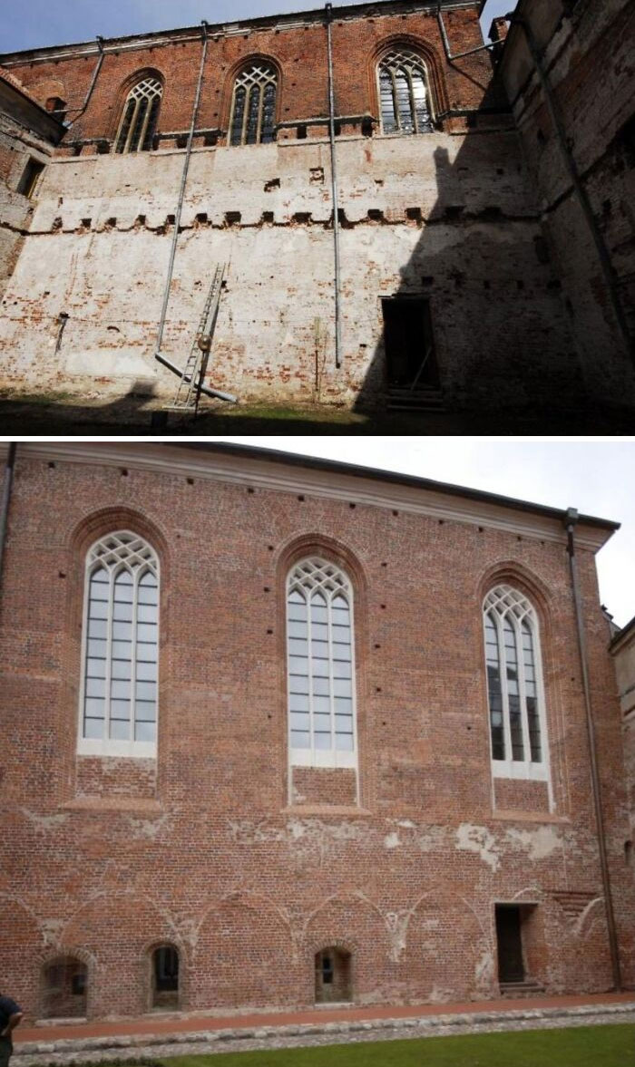 A Soviet Era Gym Has Been Demolished To Reveal The Original Open Air Courtyard Of The Bernardine Monastery (1492-1502) In Kaunas, Lithuania