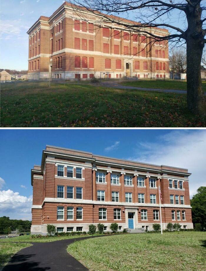 Old Leominster High School. Built In 1908 And Abandoned In 1986. It Was Bought And Renovated Over 2 Years To Be 32 Affordable Housing Units