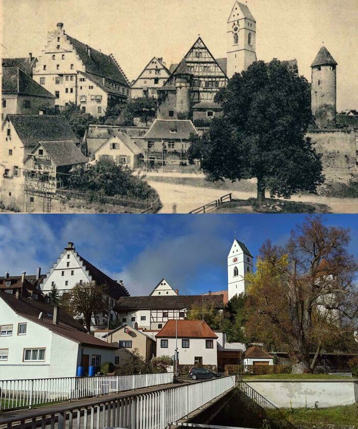 Taken 117 Years Apart. The Tree Is Still There (Riedlingen, Germany)