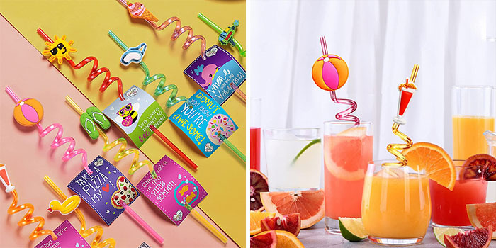 Colourful Beach drink straws 