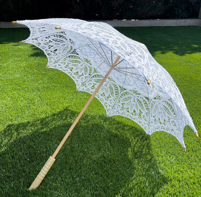 White victorian lace umbrella 