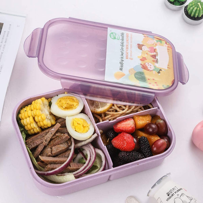 Food in the purple lunch box 