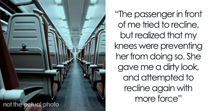 Tall Guy Doesn’t Fit In Plane Seat Comfortably, Drama Ensues After Woman Tries To Recline Her Seat