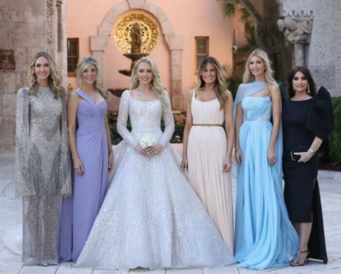 Sooooooo, The Black Dress. What Is That, - Wings?! Who Wears A See Through Dress To A Wedding, Woman In Silver?