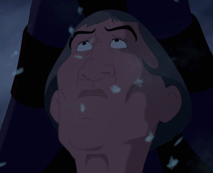Judge Frollo looking from The Hunchback of Notre Dame