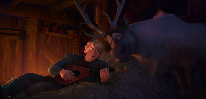 Kristoff with reindeer talking from Frozen