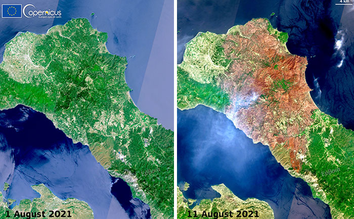 10 Days Of Wildfire Damage In Greece