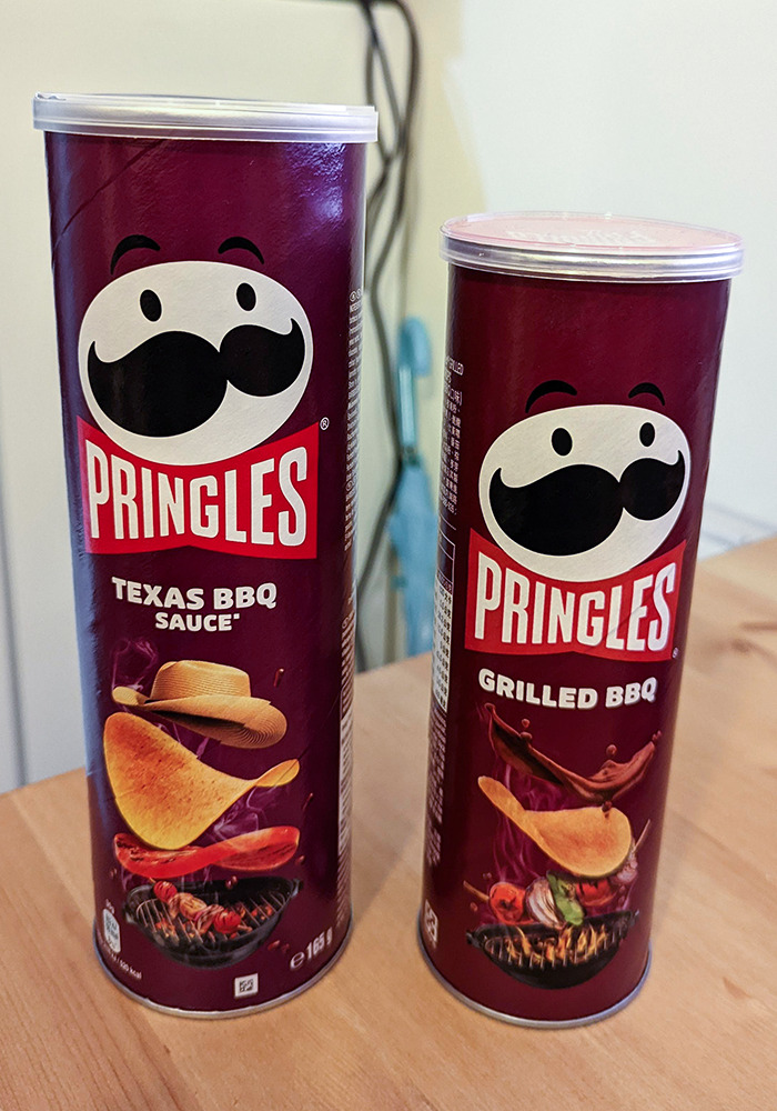 Size Difference Between The European And Asian Pringles Cans