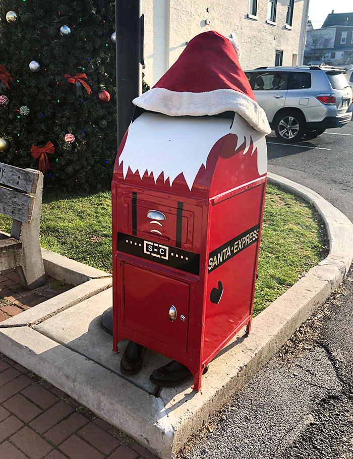 My Town Has A Decorated Post Office Drop Box For Children's Letters To The Santa