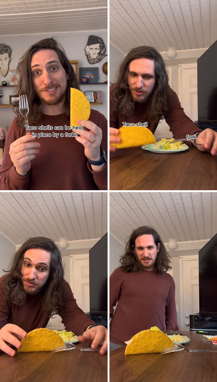Taco Shells Can Be Held In Place By A Fork