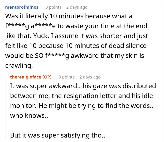 "10 Mins Of Awkward Silence": Boss Regrets Being Mean To Best Employee, Asks Them To Reconsider Their Resignation "10 Mins Of Awkward Silence": Boss Regrets Being Mean To Best Employee, Asks Them To Reconsider Their Resignation