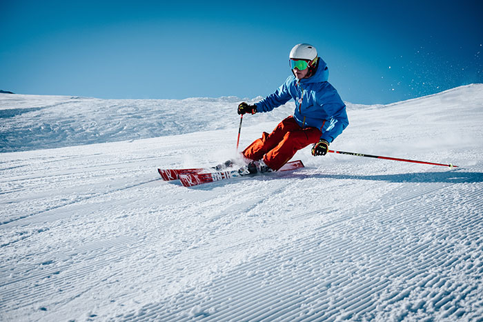 Person skiing in mountains