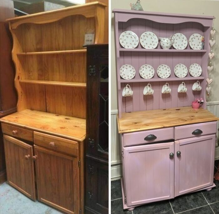 Found In A Charity Shop (Ended Up Paying £30) - Sanded, Painted And New Handles To Put In Our Kitchen. I've Always Wanted A Dresser But Couldn't Afford It - Hope Someone Likes The Results!