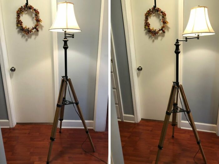 Turned A Broken Lamp (Base) And A Non-Functional Telescope (Lenses) Into This Nice Addition To Our Living Room