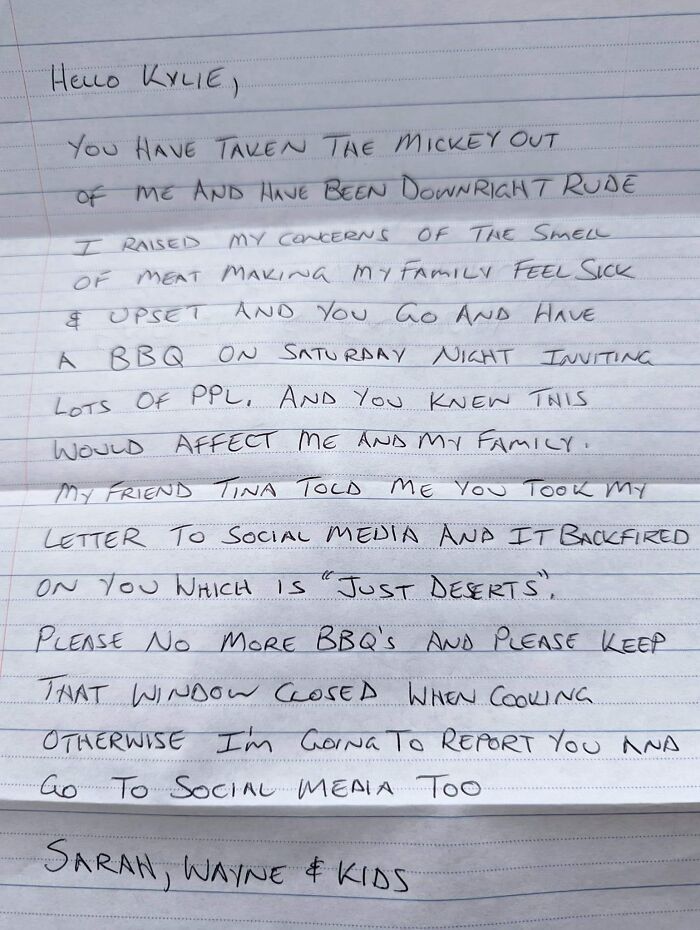 Vegan Family's Threatening Note To A Neighbor For Cooking Meat Goes Viral, And The Internet Has Thoughts