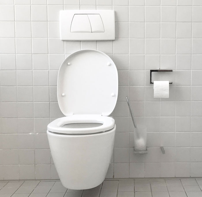 White toilet in a bathroom 