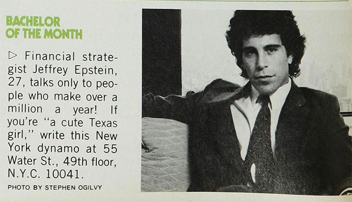 Jeffrey Epstein As Cosmo's Bachelor Of The Month
