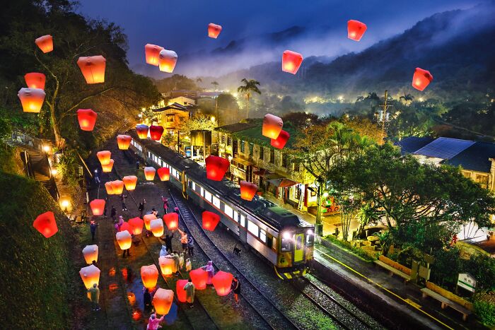 "Sky Lantern Train" By Shirley Wung