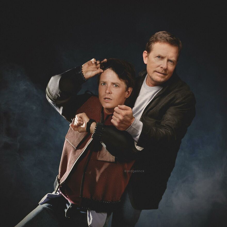 Michael J. Fox And Marty Mcfly