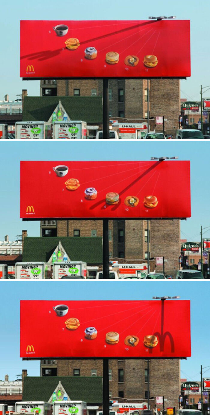 Esta valla publicitaria de McDonald's da la hora