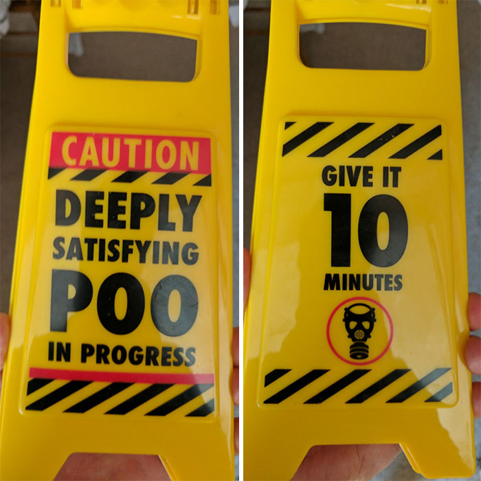 Yellow warning poo sign 