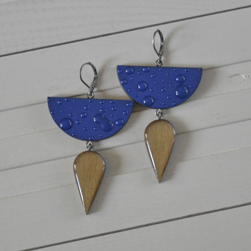 Geometric Wooden Earrings