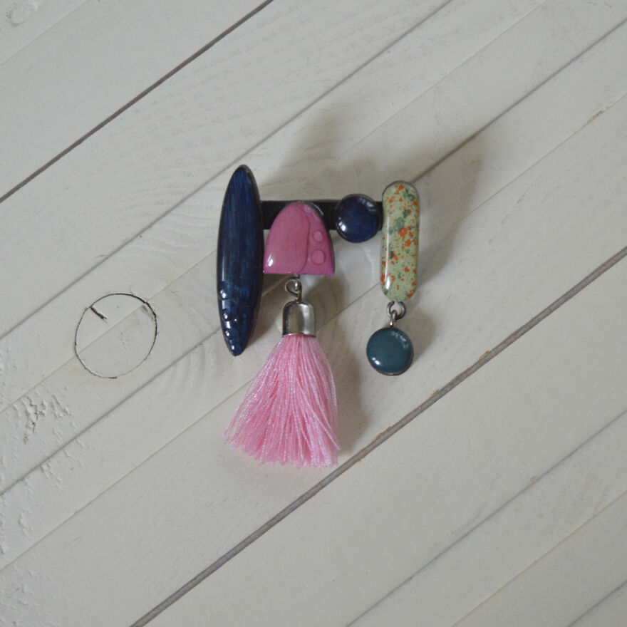 Geometry - Wooden Brooch