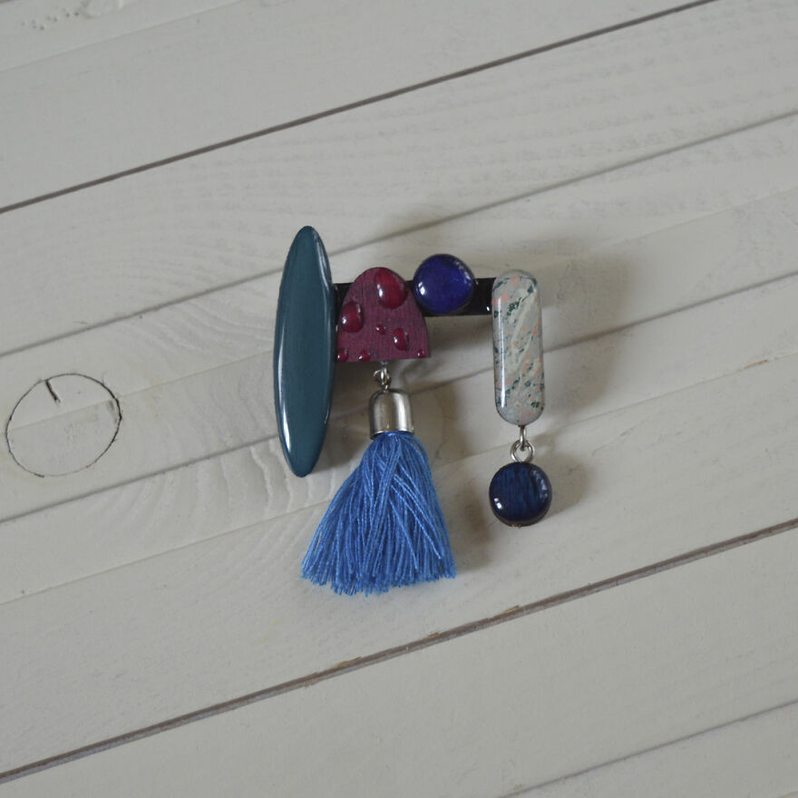 Geometry - Wooden Brooch