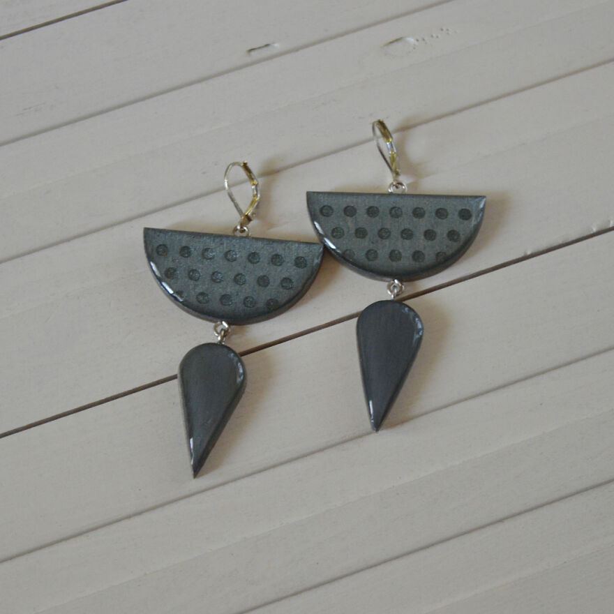 Geometric Wooden Earrings