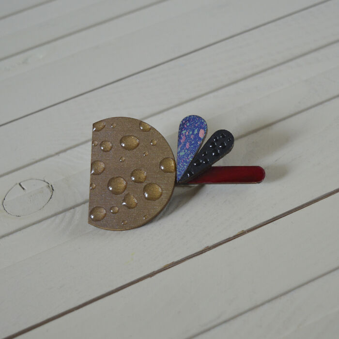 Handmade Wooden Brooch