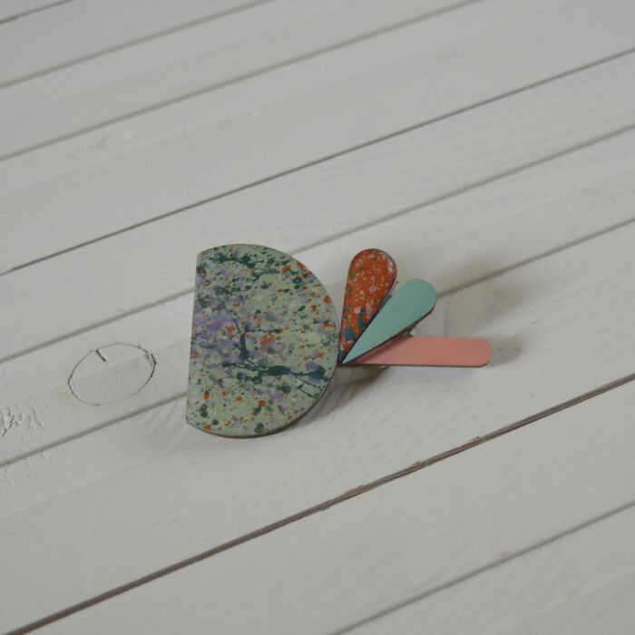 Handmade Wooden Brooch