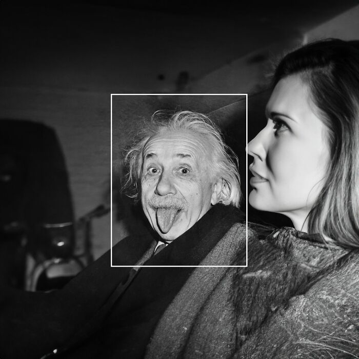 Einstein sacando la lengua 