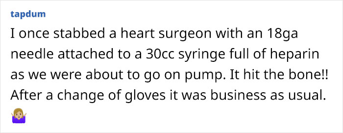 Medical Assistant Accidentally Cuts Heart Surgeon During Surgery, Who Leaves Abruptly, Dodges The Bullet When He Returns Minutes Later Medical Assistant Accidentally Cuts Heart Surgeon During Surgery, Who Leaves Abruptly, Dodges The Bullet When He Returns Minutes Later