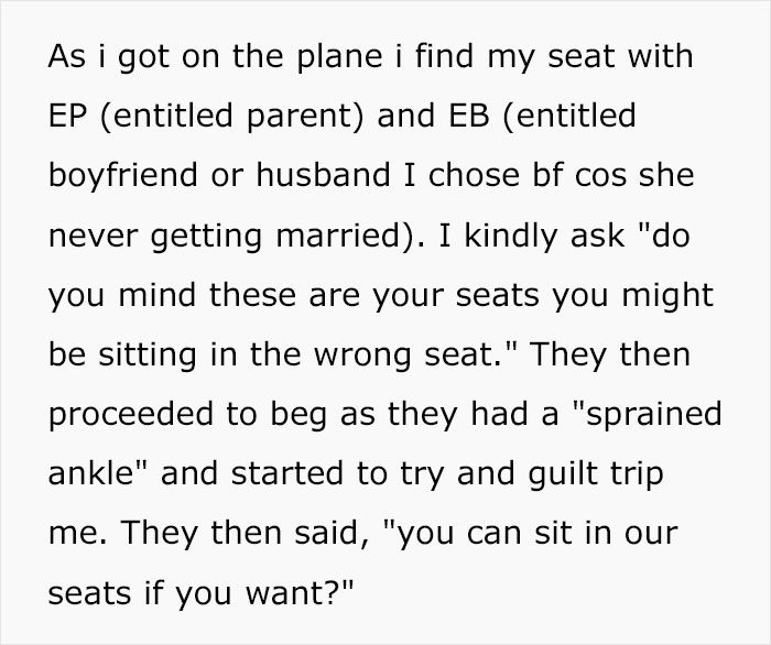 Person Pre-Books An Exit Row Seat, Gets Outraged Discovering Some Entitled Couple Already Took It