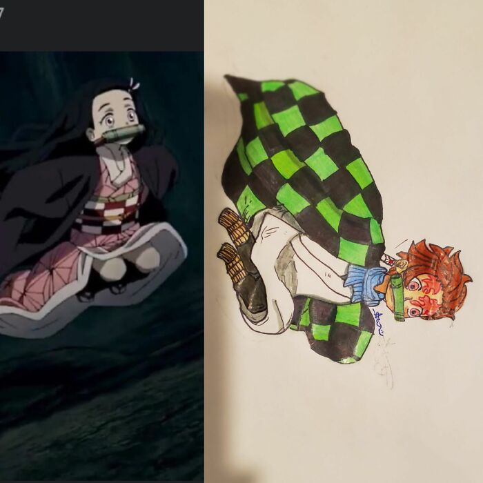 Taniiro As Running Nezuko! Was Bored And I Decided To Draw Something. :)